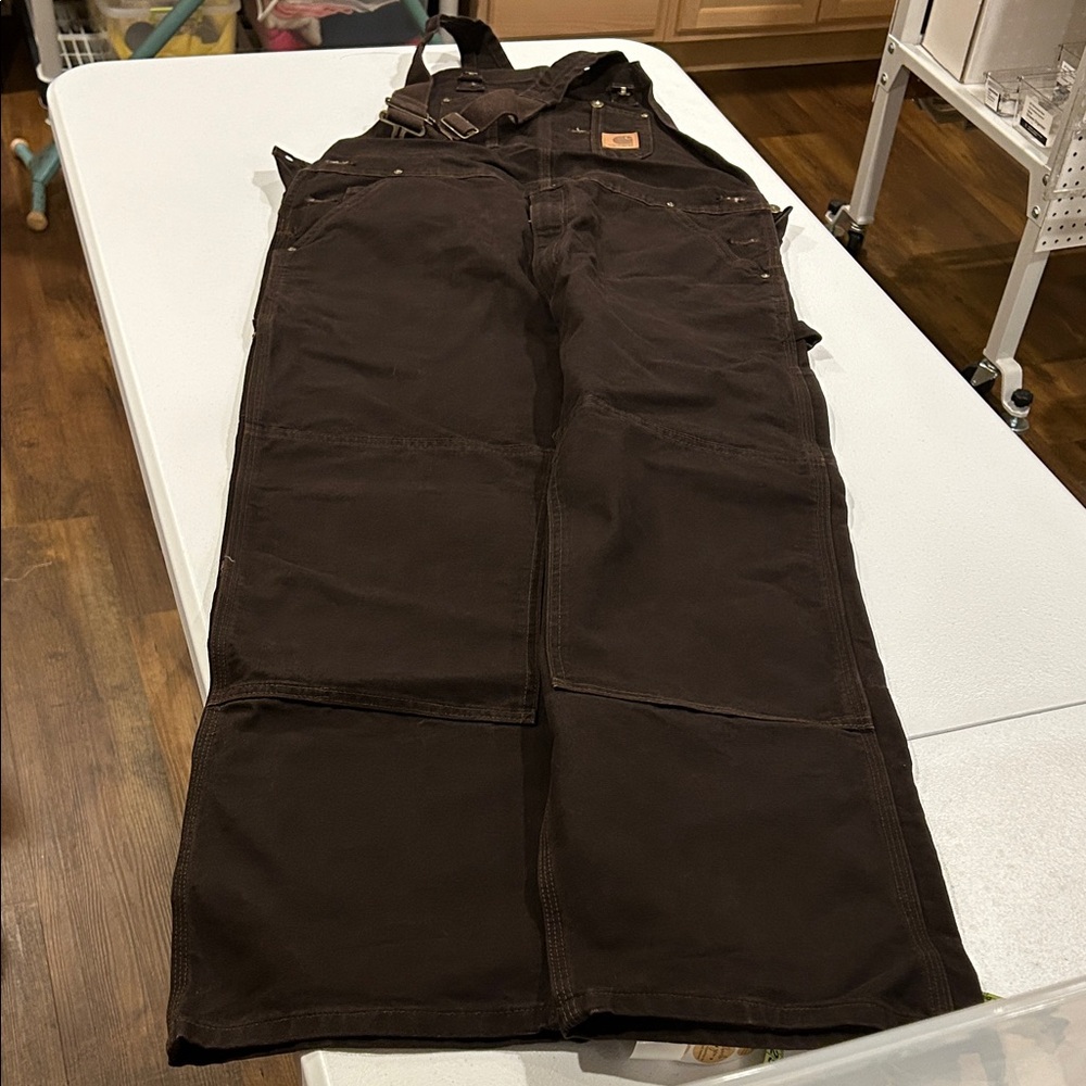 Carhartt Men's Dark Brown Work Overalls R06DKB